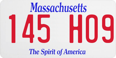 MA license plate 145HO9