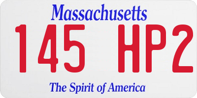 MA license plate 145HP2