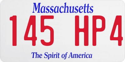 MA license plate 145HP4