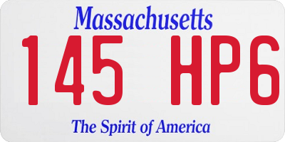 MA license plate 145HP6