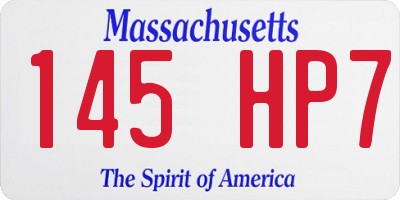 MA license plate 145HP7