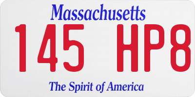 MA license plate 145HP8