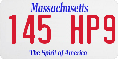 MA license plate 145HP9