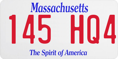 MA license plate 145HQ4