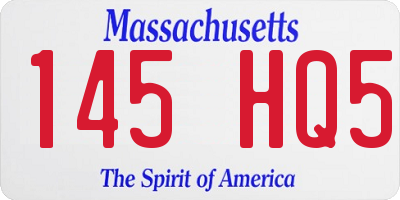 MA license plate 145HQ5