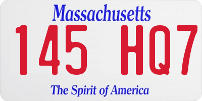 MA license plate 145HQ7
