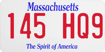 MA license plate 145HQ9