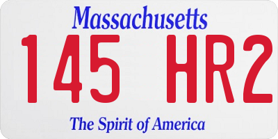 MA license plate 145HR2