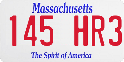 MA license plate 145HR3