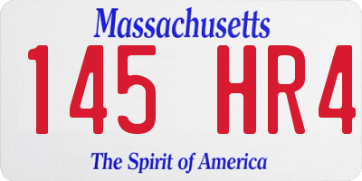 MA license plate 145HR4