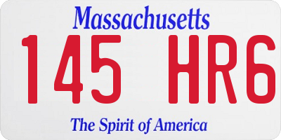 MA license plate 145HR6