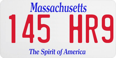 MA license plate 145HR9