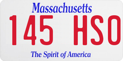 MA license plate 145HS0