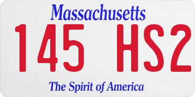 MA license plate 145HS2
