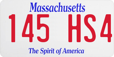 MA license plate 145HS4