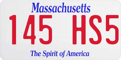 MA license plate 145HS5