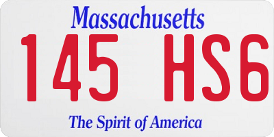 MA license plate 145HS6