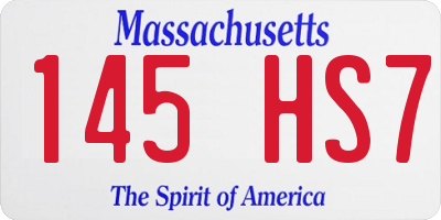 MA license plate 145HS7