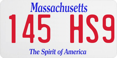 MA license plate 145HS9