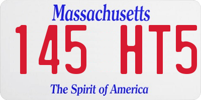 MA license plate 145HT5