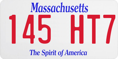 MA license plate 145HT7