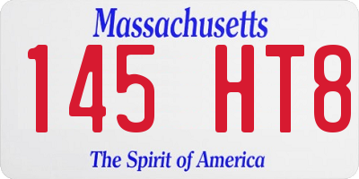 MA license plate 145HT8