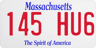 MA license plate 145HU6