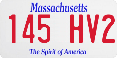 MA license plate 145HV2