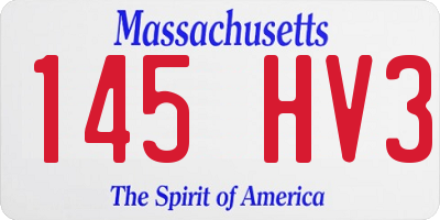 MA license plate 145HV3