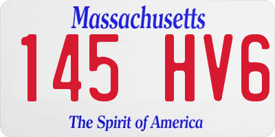 MA license plate 145HV6