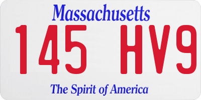 MA license plate 145HV9