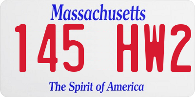 MA license plate 145HW2