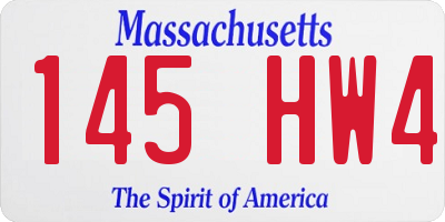 MA license plate 145HW4