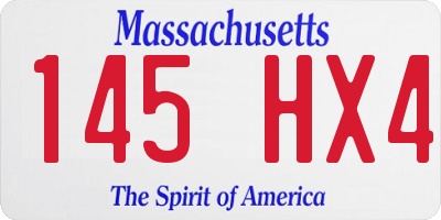 MA license plate 145HX4