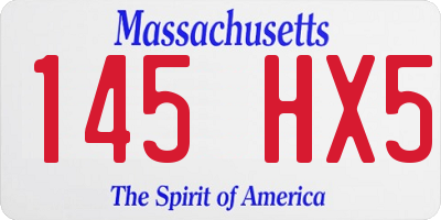 MA license plate 145HX5