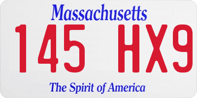 MA license plate 145HX9