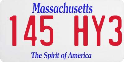 MA license plate 145HY3