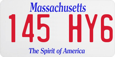 MA license plate 145HY6