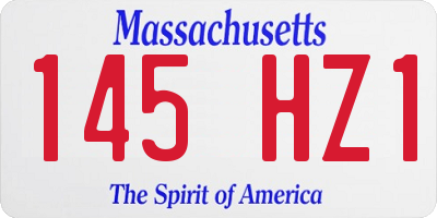 MA license plate 145HZ1
