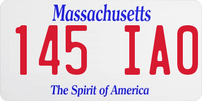 MA license plate 145IA0