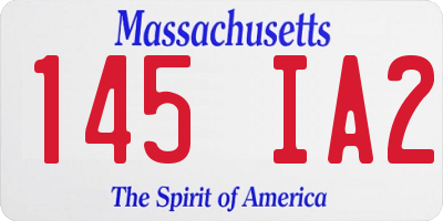 MA license plate 145IA2