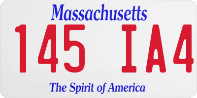 MA license plate 145IA4