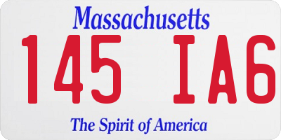 MA license plate 145IA6