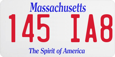 MA license plate 145IA8