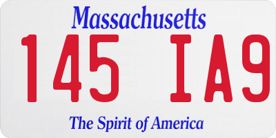 MA license plate 145IA9