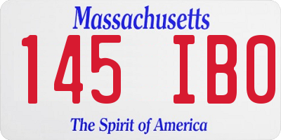 MA license plate 145IB0