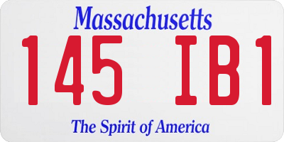 MA license plate 145IB1