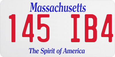 MA license plate 145IB4