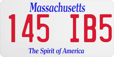 MA license plate 145IB5