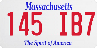 MA license plate 145IB7